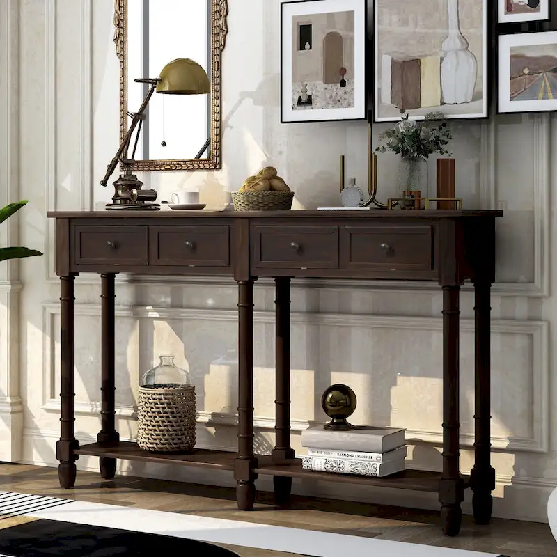 2-drawer Console Table - 11.10 x 58.00 x 34.00