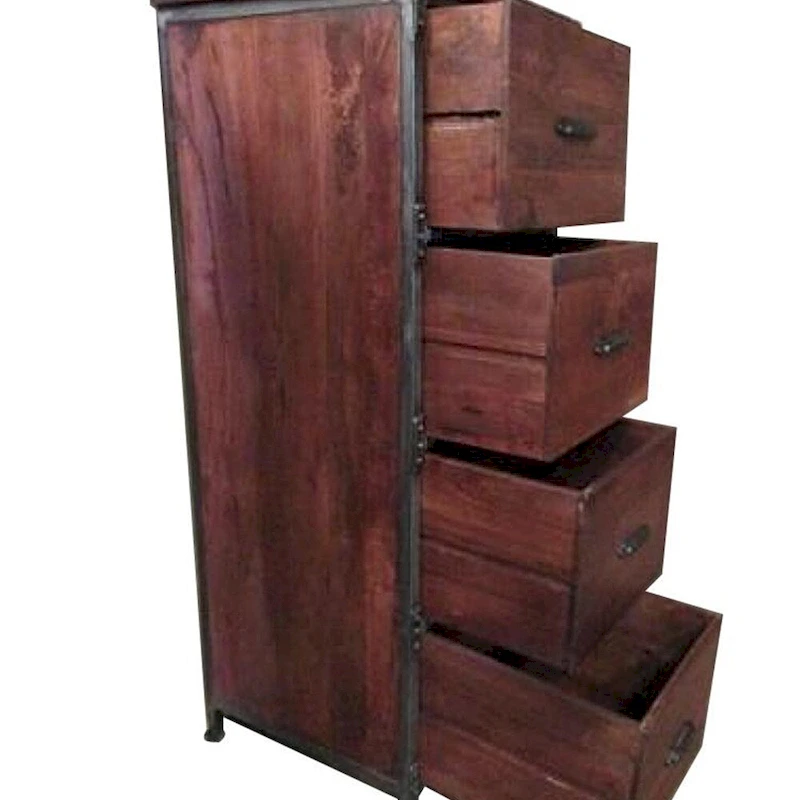 AA Warehousing Rustic Handmade Solid Wood 4-drawer Cabinet