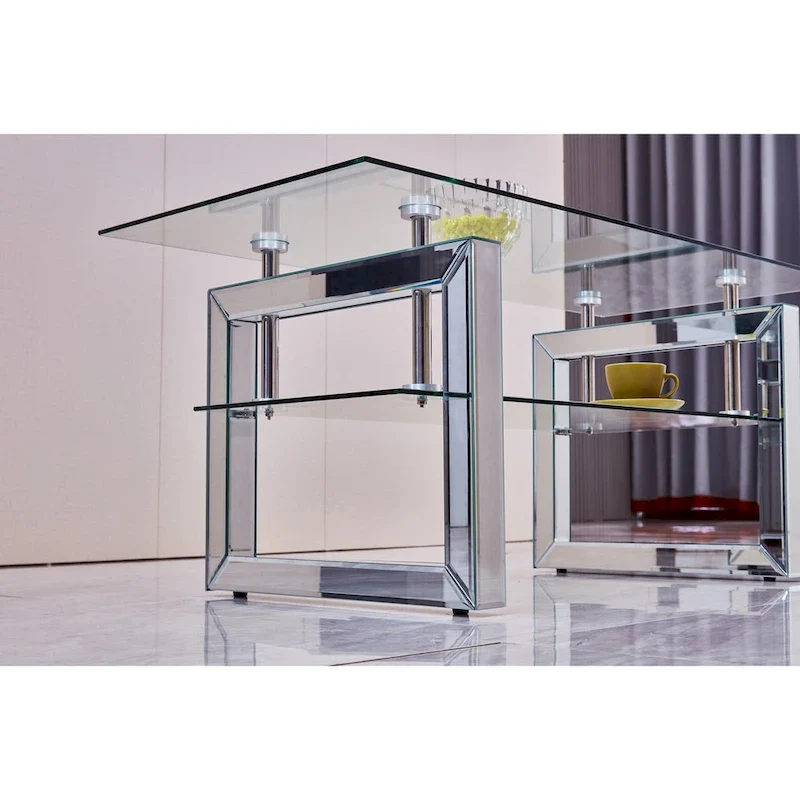 Transparent tempered glass coffee table, coffee table