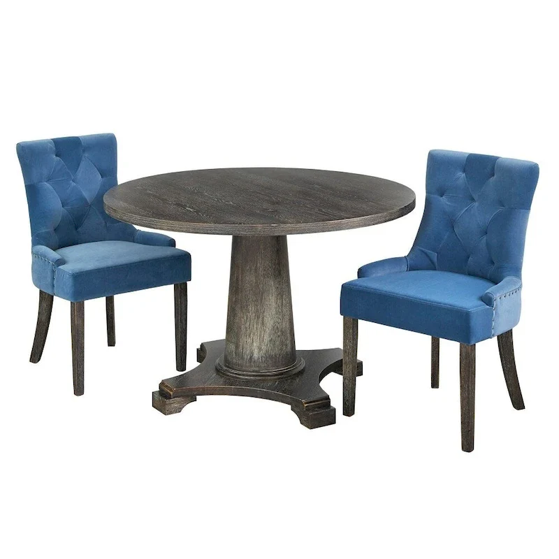 Ariana Dining Set - 5 Piece Round Table with Upholstered Chairs