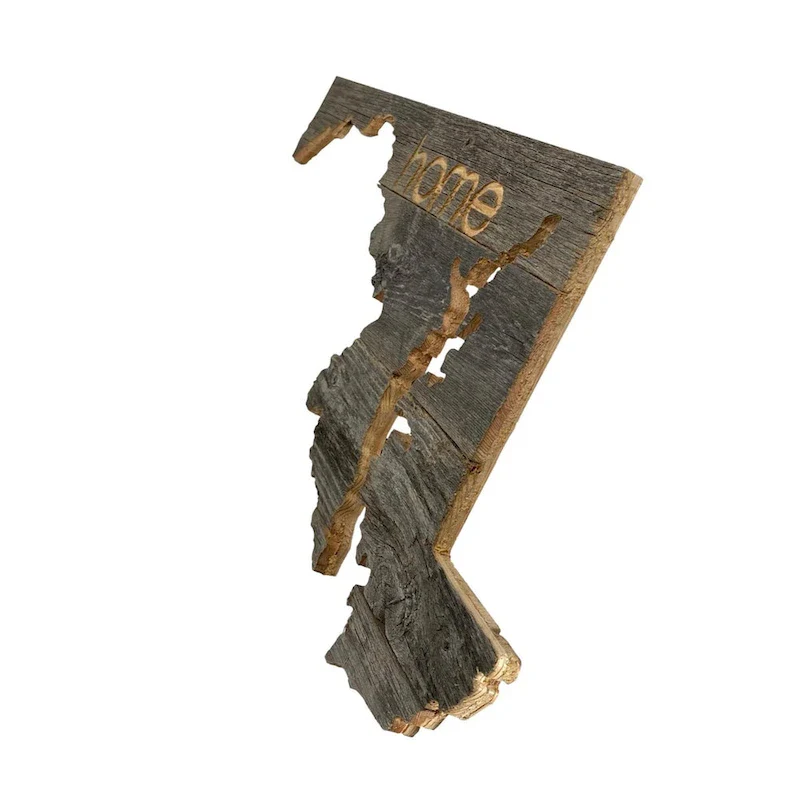 Large Rustic Farmhouse Maryland Home State Reclaimed Wood Wall Sign