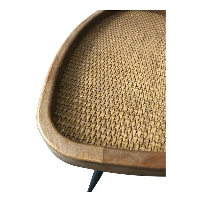 Macari Rollins Rattan Top Side Table - 17 W x 17 D x 19 H