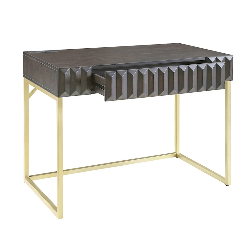 Bird Modern 42-inch Metal Computer Desk with USBs by