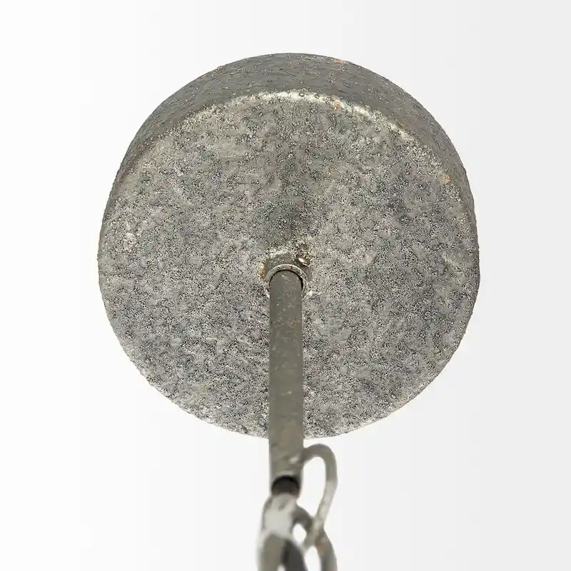 Phillum Silver Metal & White Wood Beaded Six Bulb Chandelier - 29 W x 29 D x 37 H