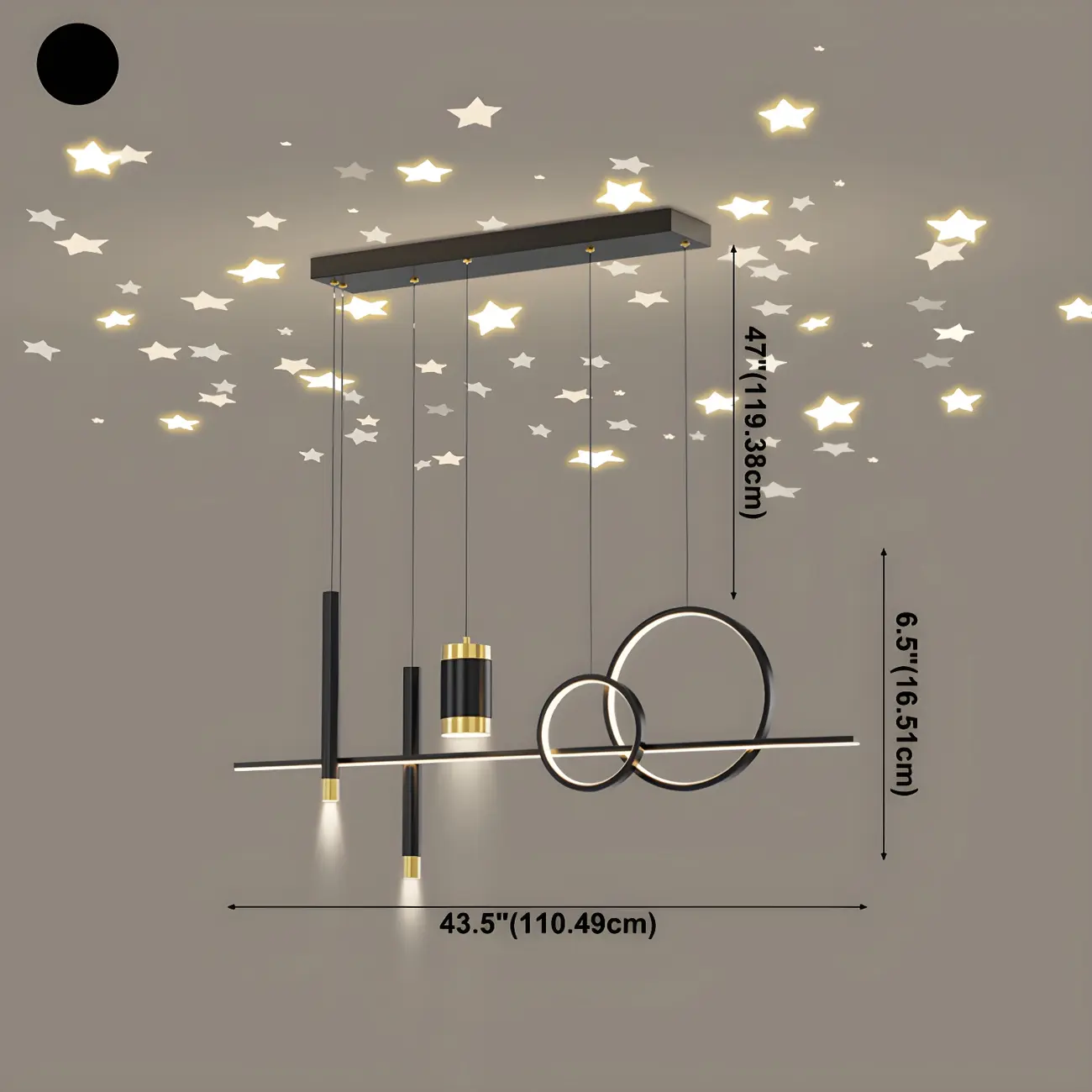 Trendy Modern Metal Cylinder Multi-Light Pendant