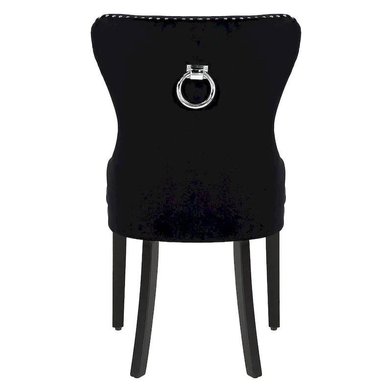 Tufted Wingback Dining Chair with Nailhead and Ring Pulls