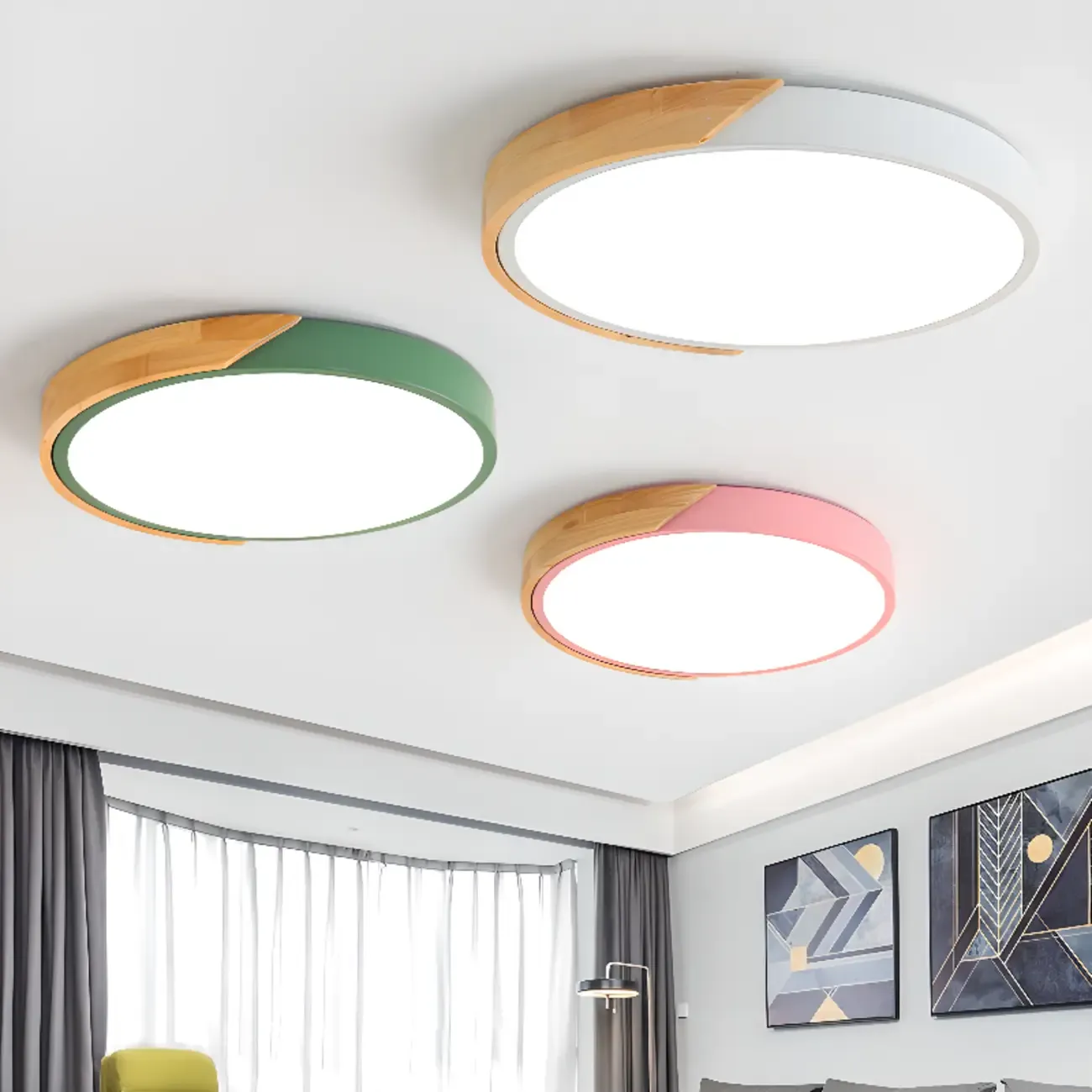 2Modern Circular Flush Ceiling Light for Residential Use