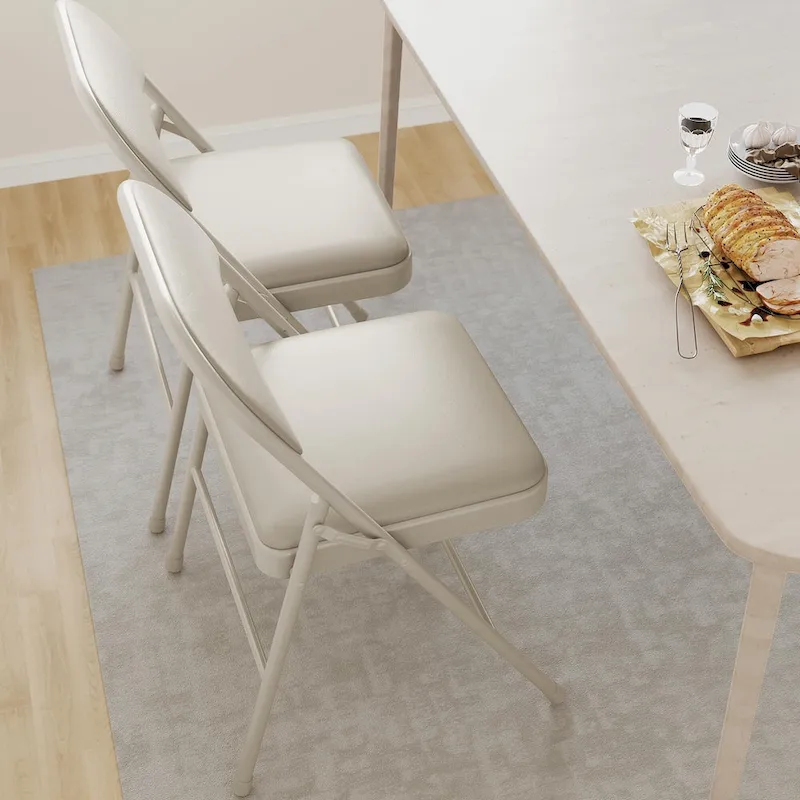 4pcs Folding Chairs With Padded Cushion and Back, Hold Up to 350 Pounds