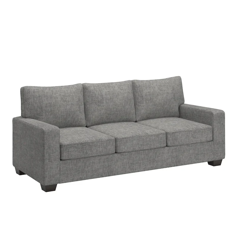 Fabric-cushioned square armchair sofa
