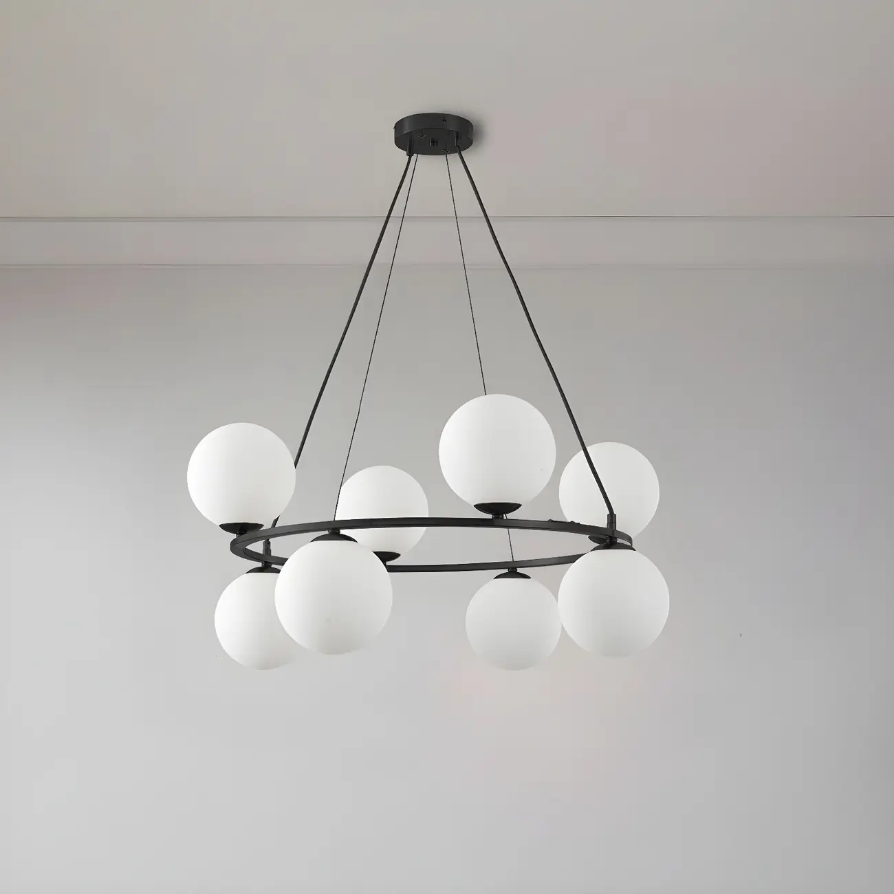 Adjustable 2 Tiers Glass Globe Chandelier for Living Room