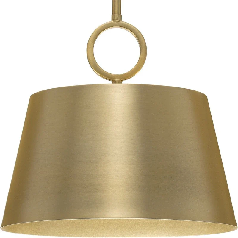 Parkhurst Collection One-Light New Traditional Brushed Bronze Metal Glass Pendant Light - 12.37 in x 12.37 in x 11.87 in