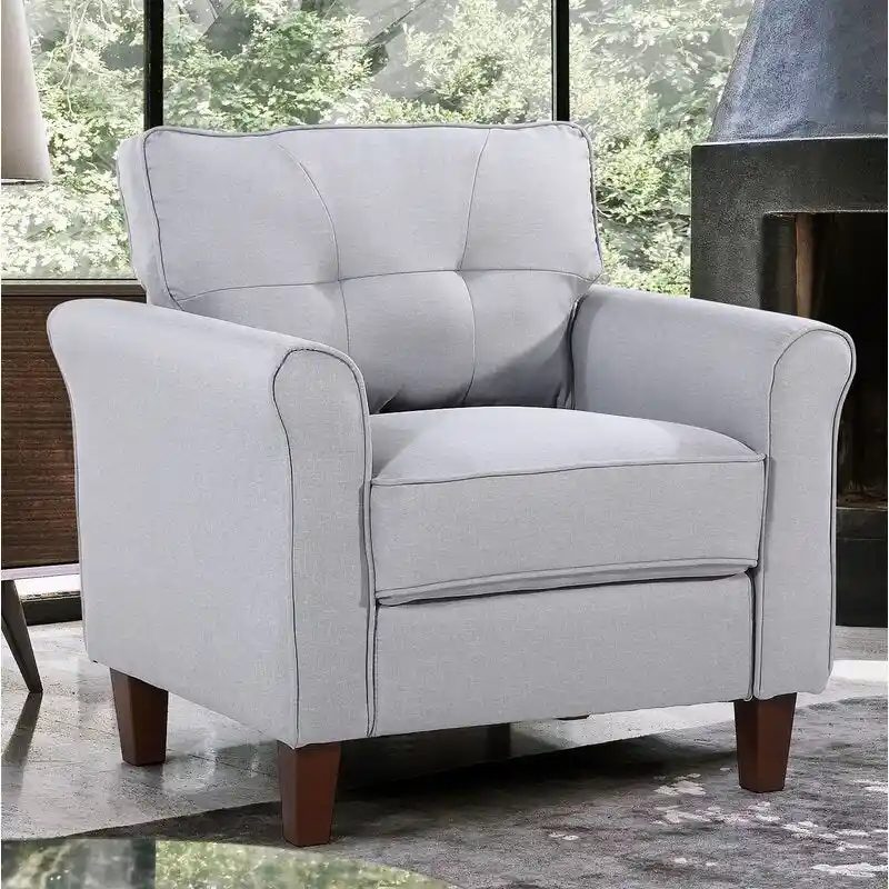 Kouchouk 32.9  Wide Tufted Linen Armchair