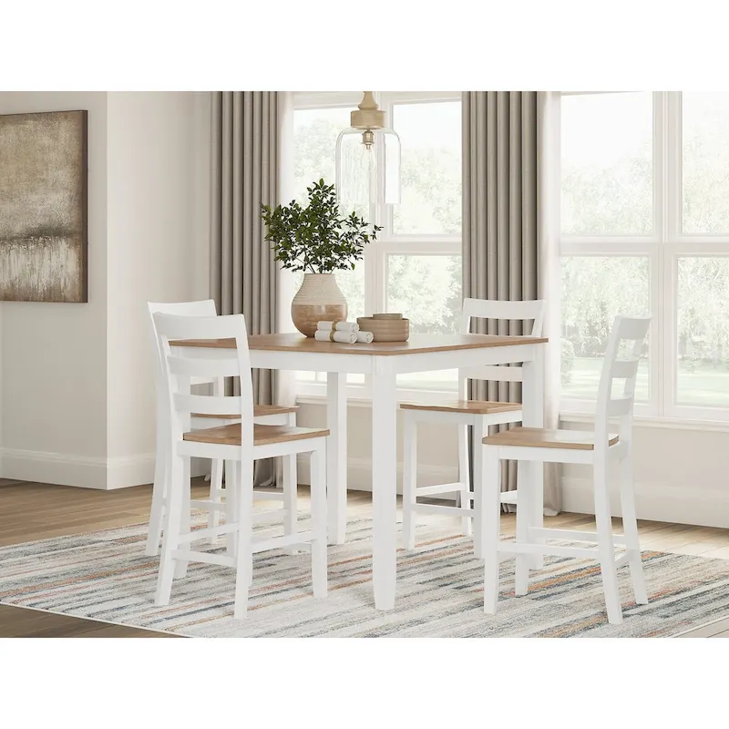 Signature Design by Ashley Gesthaven Counter Height Dining Table and 4 Barstools (Set of 5)