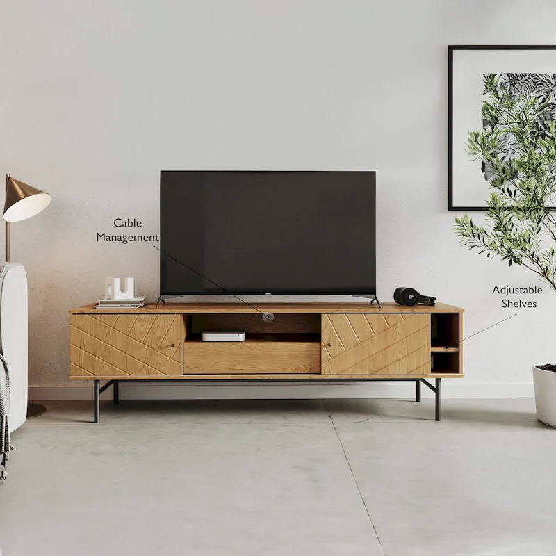 Studio London Amara 70.6 Media Console Oak Effect TV Stand
