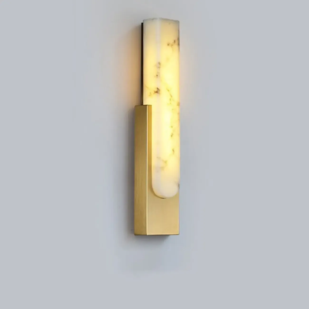 Modern White Stone Metal Wall Sconce Warm Light LED