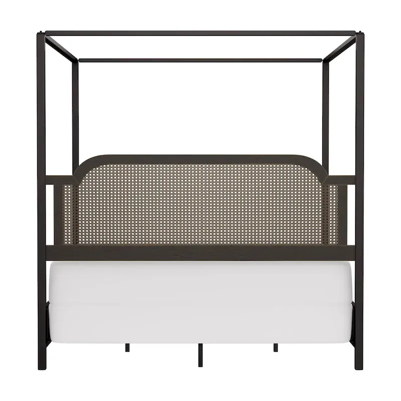 Hillsdale Furniture Melanie Wood and Metal Canopy Bed, Oiled Bronze