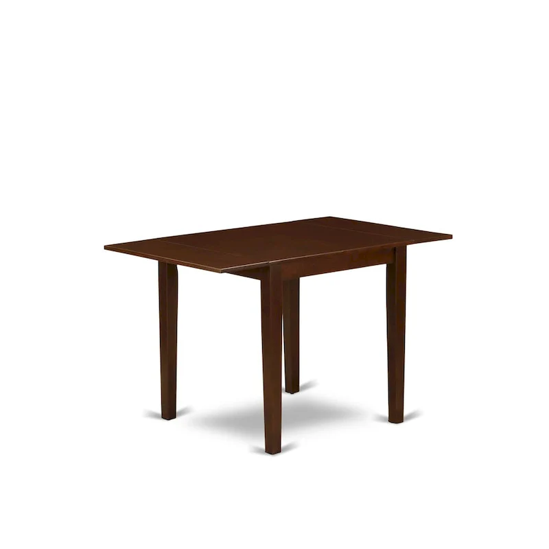 East West Furniture Dining Table Set- a Rectangle Table and Dark Coffee Linen Fabric Chairs, Mahogany (Pieces Option)