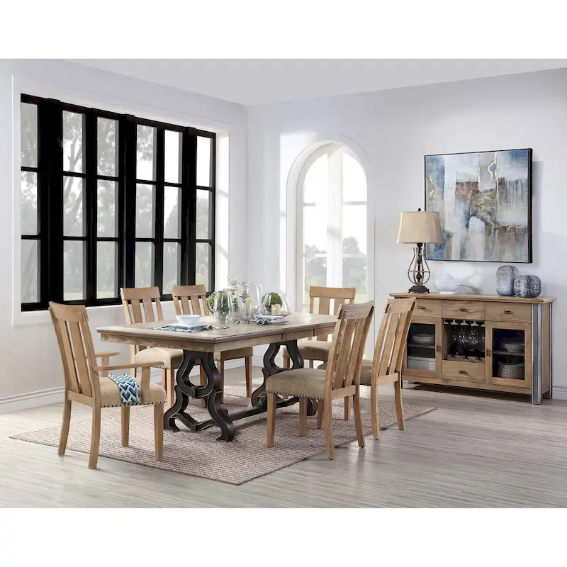 Cunningham Maple and Black Dining Table with Removable Leaf