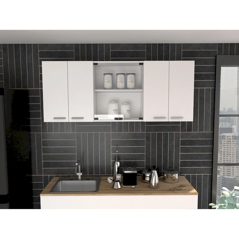 FM Furniture Yuma 150 Wall Cabinet, Two Close Cabinets