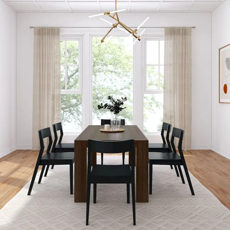 Plank and Beam 72   Modern Solid Wood Table and Chairs Dining Set