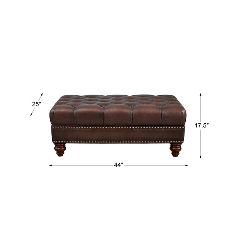 Hydeline Alton Bay Top Grain Leather Ottoman