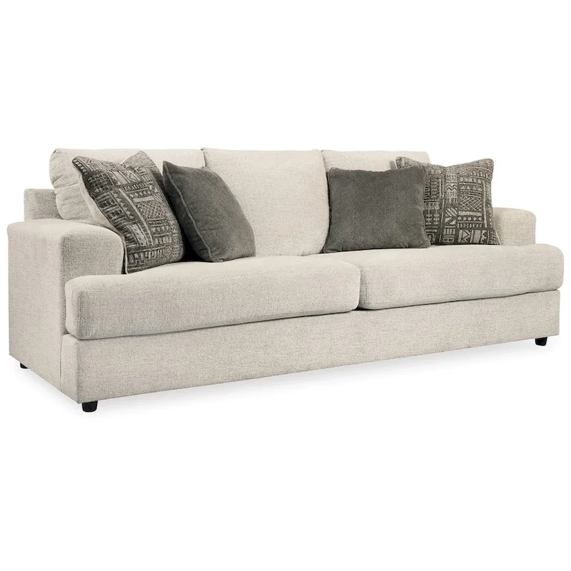 Beige / Black / Gray Chenille 3-Seat Sofa, 96