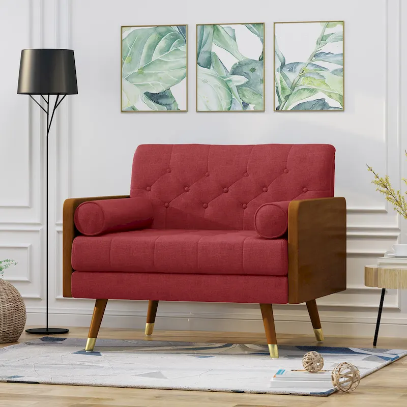 Blue / Red / Beige / Grey Mid-Century Modern Fabric Club Chair for 1