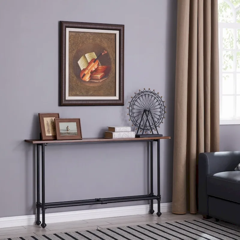 Black and Espresso Console Table