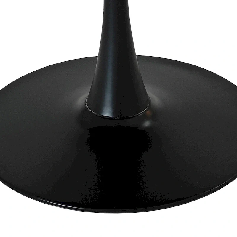 Modern Round Dining Table,with Metal Base