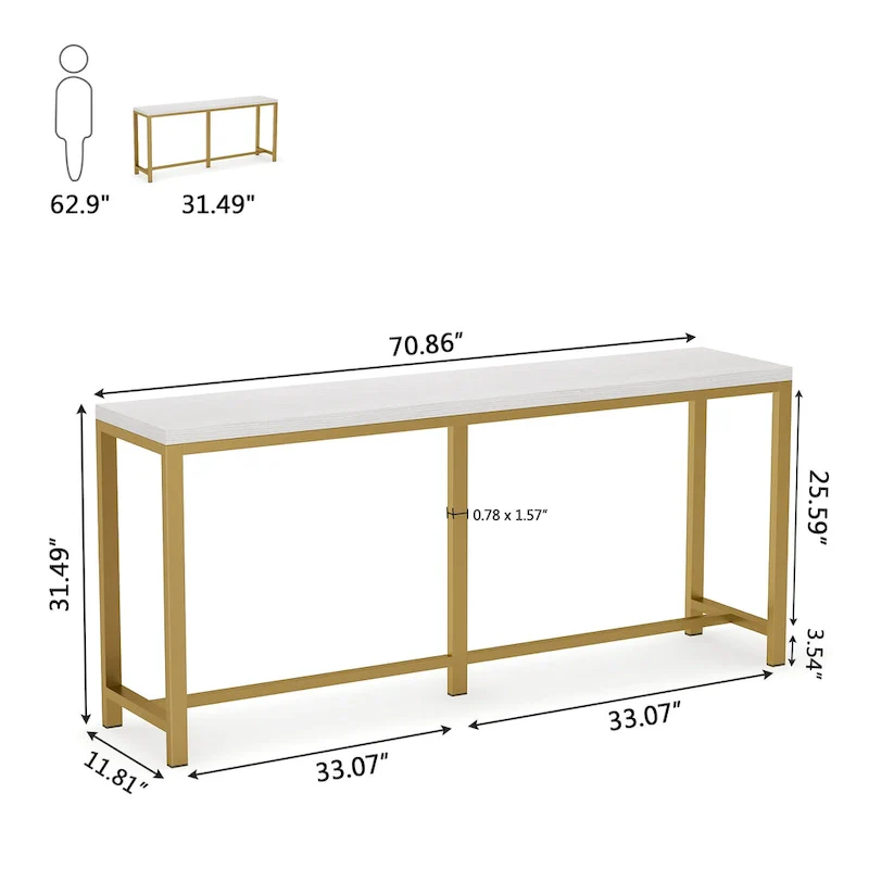 70.9 inch Extra Long Console Table Behind Sofa Couch, Narrow Entryway Table