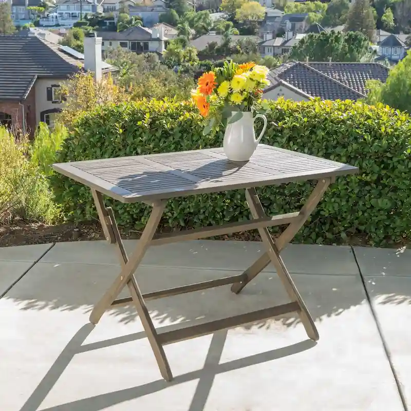 Positano Outdoor Acacia Wood Folding Dining Table by Christopher Knight Home - 43.50L x 27.50W x 29.75H