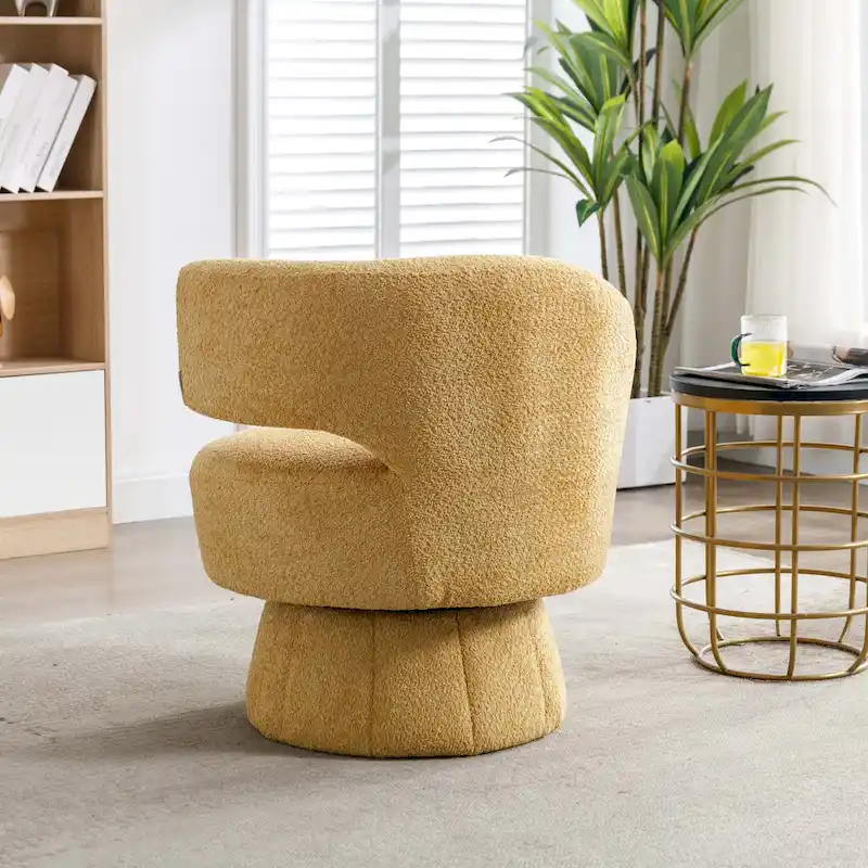 360 Degree Swivel Cuddle Barrel Accent Chairs with Wide Upholstered