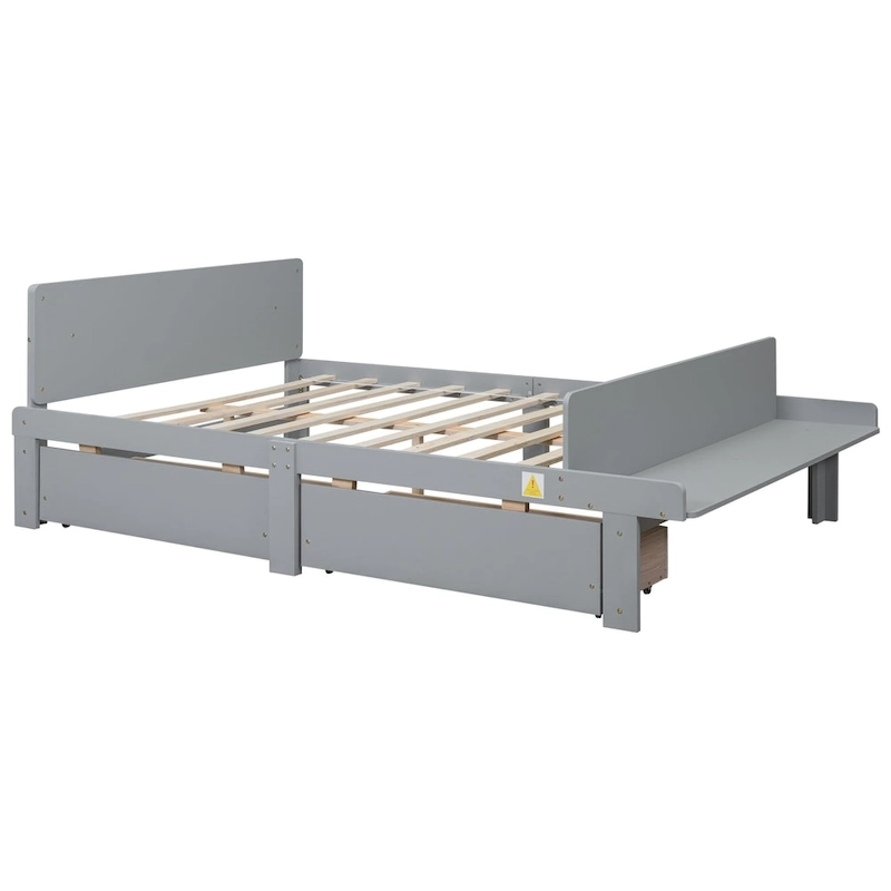 Full Bed with Footboard Bench,2 drawers
