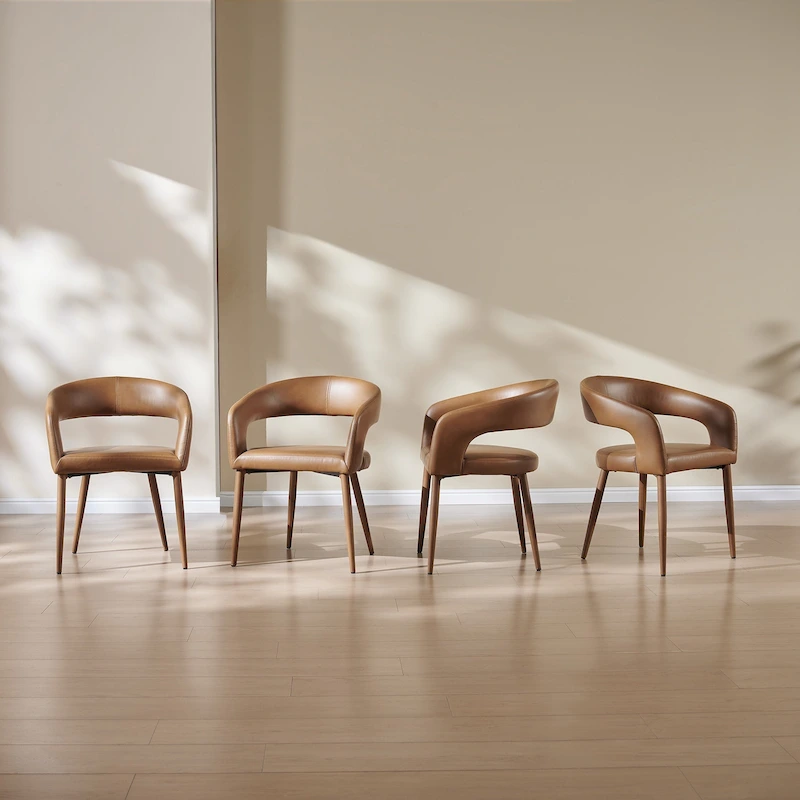 Modern Fort PU Leather Upholstered Dining Chair (Set of 4)