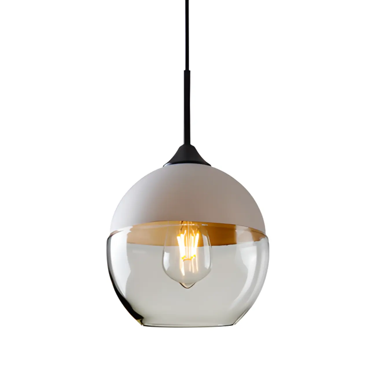 Minimalist Clear Glass Geometric Pendant Light for Kitchen