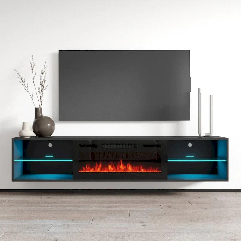Lima EF Wall Mounted Electric Fireplace with 72