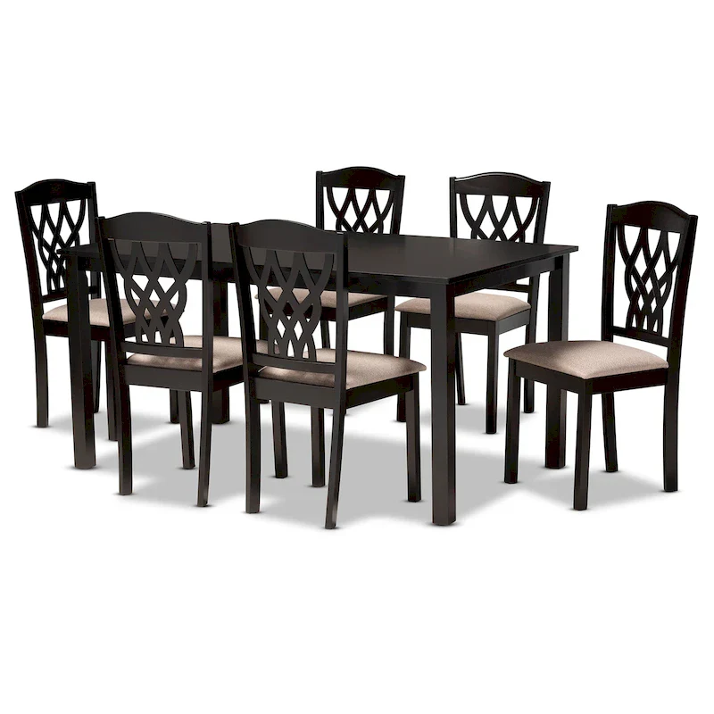 Modern and Contemporary Wood 7-Piece Dining Set