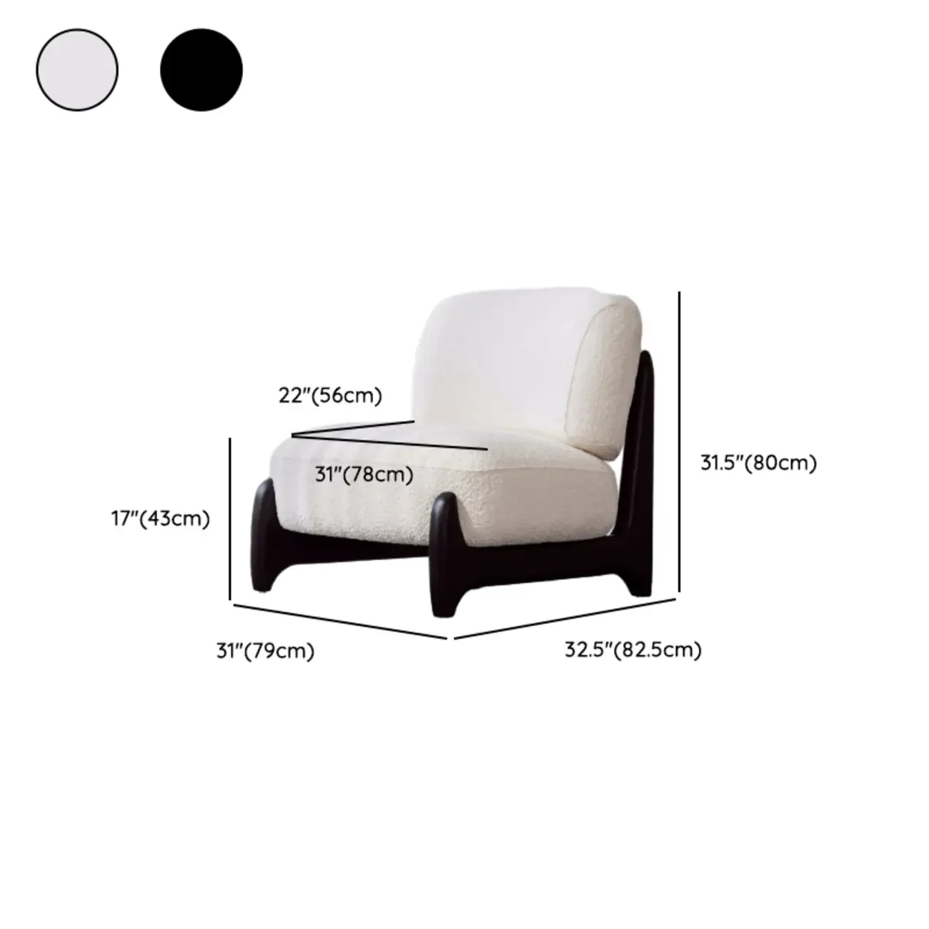 Modern Fabric Black Slipper Chair with Cushion