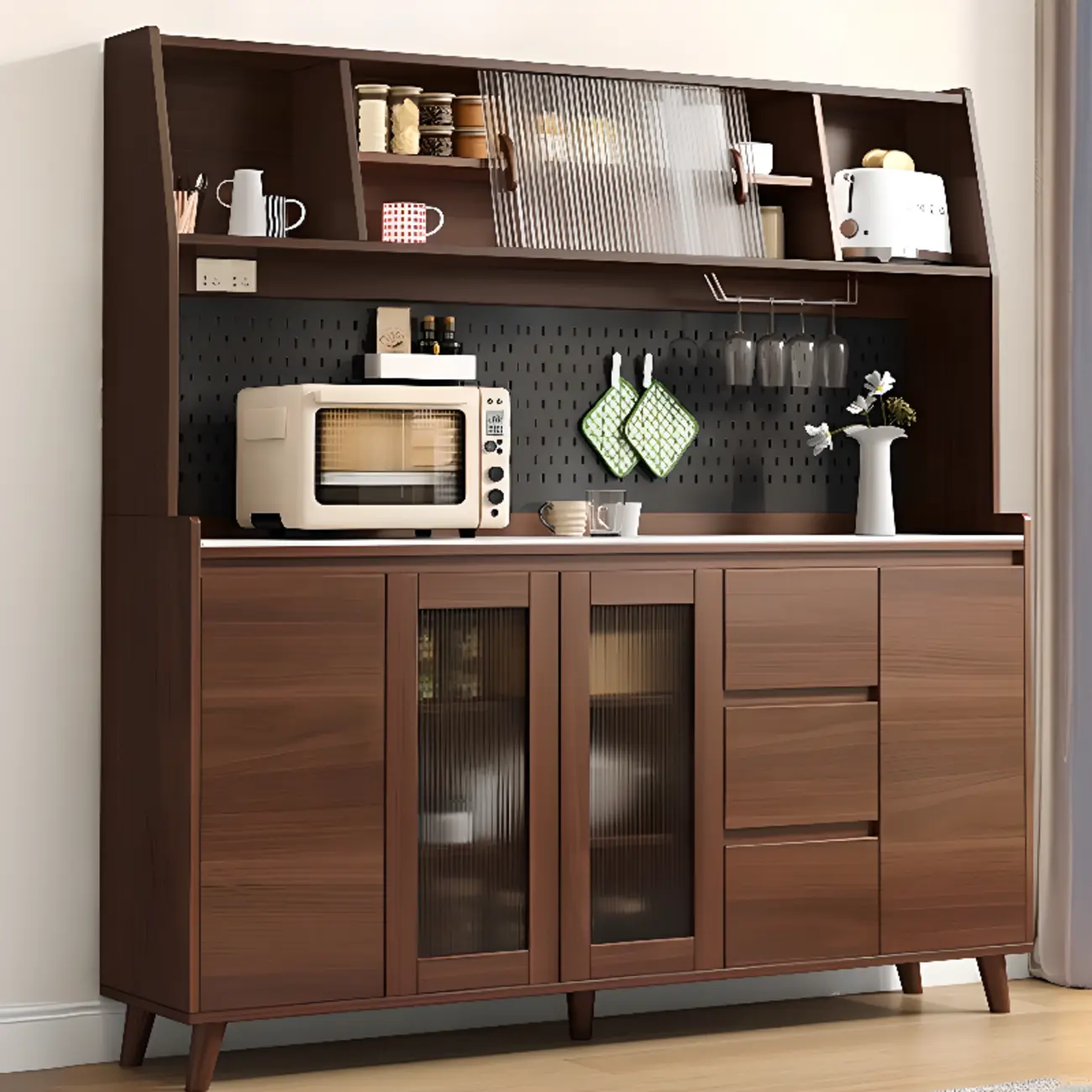 Modern Slab Stone Countertop Kitchen Sideboard