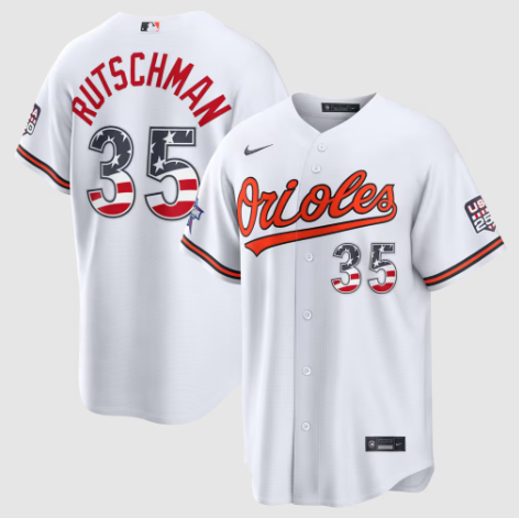 2026 All-Star Edition Stars & Stripes Baltimore Orioles Adley Rutschman White Stadium Jersey