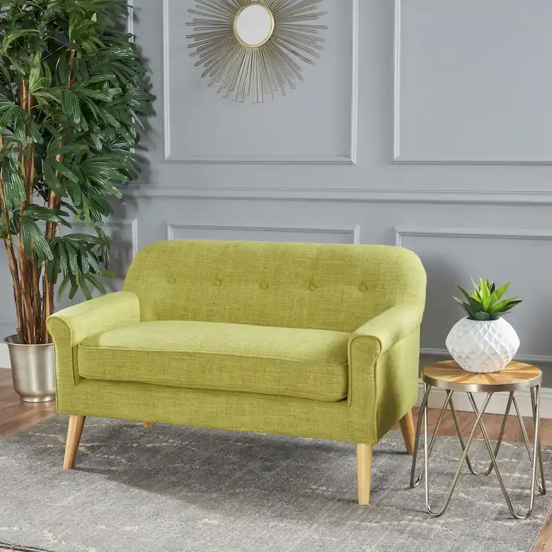 Mariah Mid-Century Fabric Loveseat