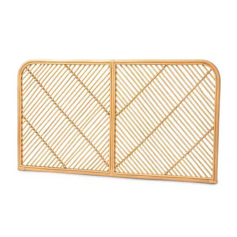 bali & pari Queen Sakina Rattan Wall Mount Headboard Natural/Brown: Bedroom Furniture, No Assembly Required