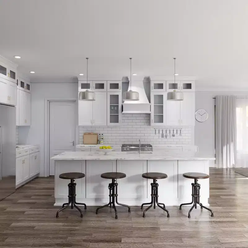 HOMLUX Easy-DIY Shaker White Ready to Assemble Wall Kitchen Cabinet Glass NOT Included