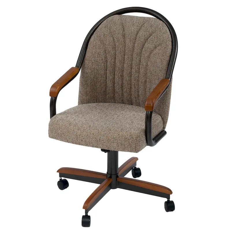 Casual Dining Barell Swivel and Tilt Rolling Dining Chair - 38Hx24Wx22D