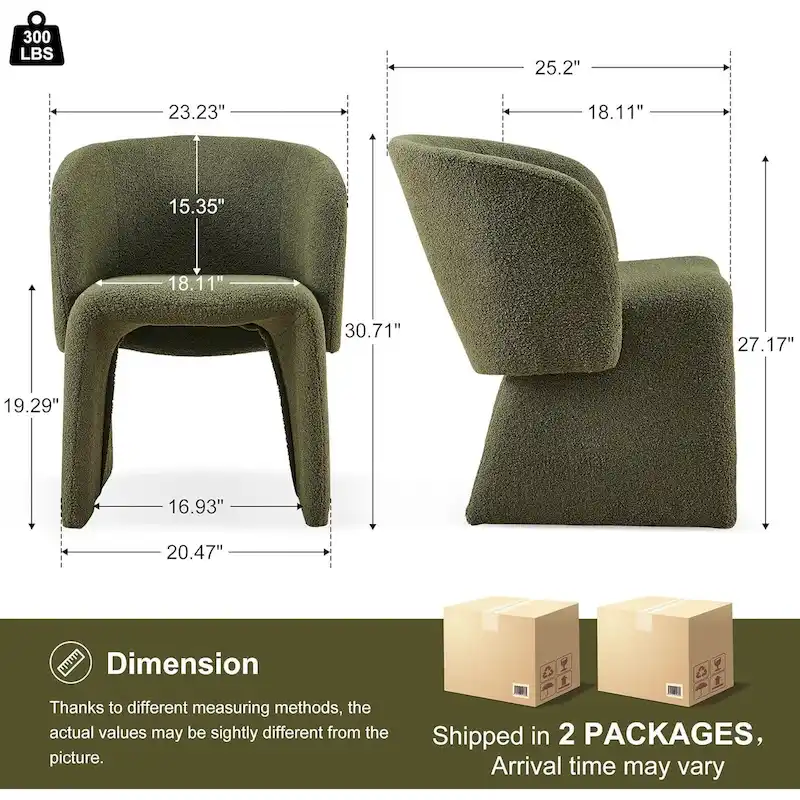 Howtai Barrel Dining Sofa Chairs Upholstered-Fully Wrapped