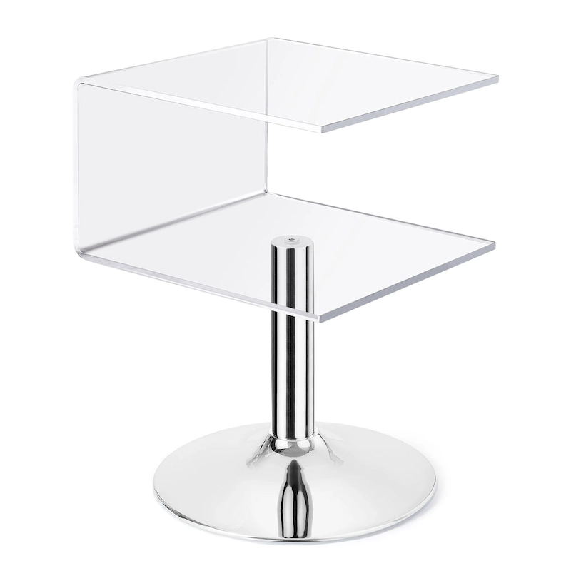 Modern Acrylic Clear Side Table C-shaped End Table - 23.6H x 15.8W x 15.8L