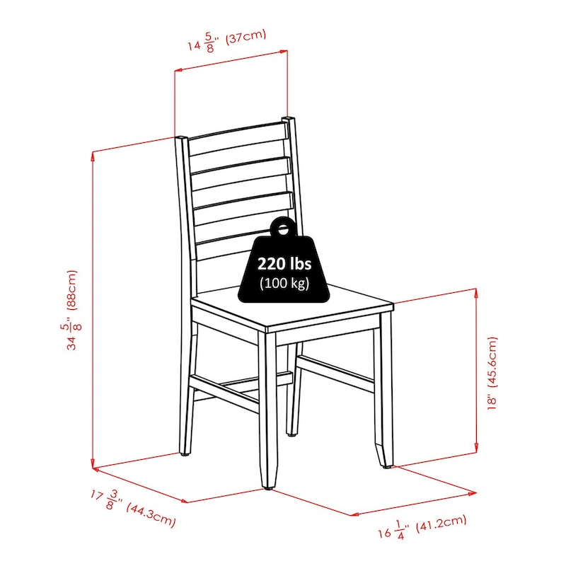 Drop Leaf Table with Ladder-back Chairs, Walnut