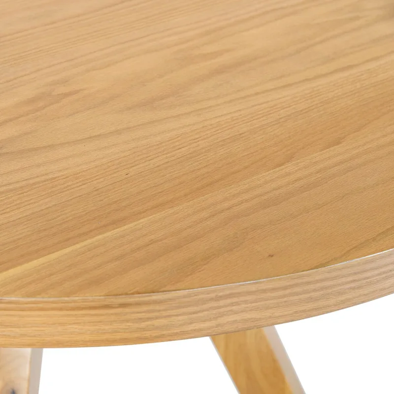 Natural Round Wood Dining Table, Seats 6