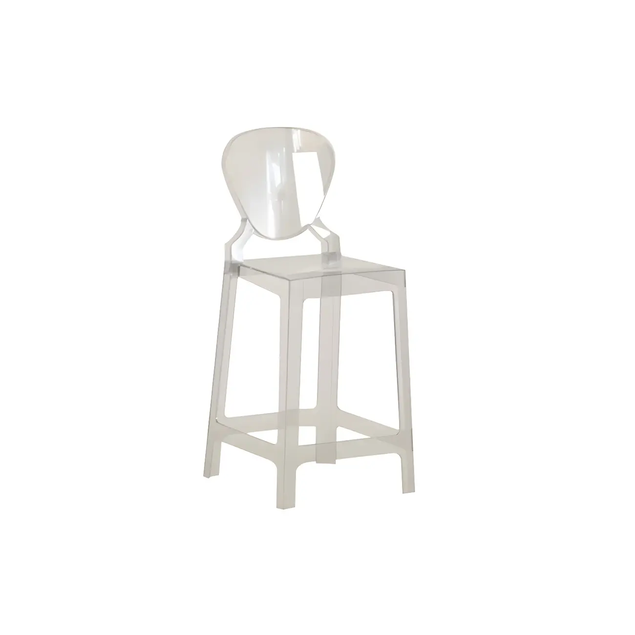 Modern Acrylic Smooth Elegant Circular Backrest Bar Stool