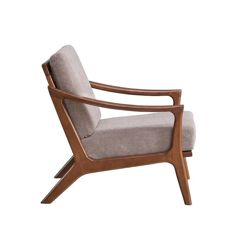 Accent Chair with Removable Cushion – Light Brown and Brown